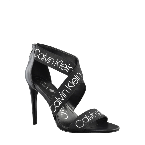 calvin klein black and white heels